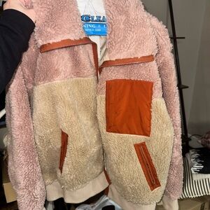 American Eagle Colorblock Sherpa Jacket